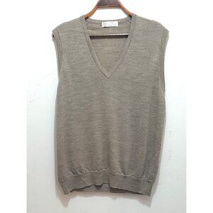 Marks & Spencer Mens Merino Wool Sweater Preppy Lightweight Sleeveless V-Neck M